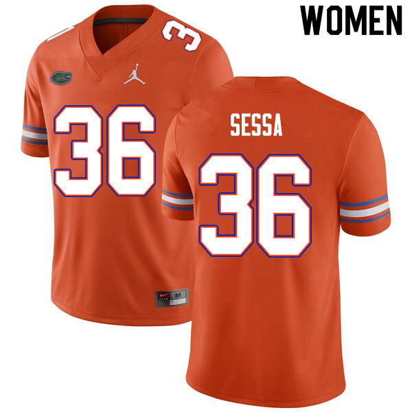 Women #36 Zack Sessa Florida Gators College Football Jerseys Sale-Orange